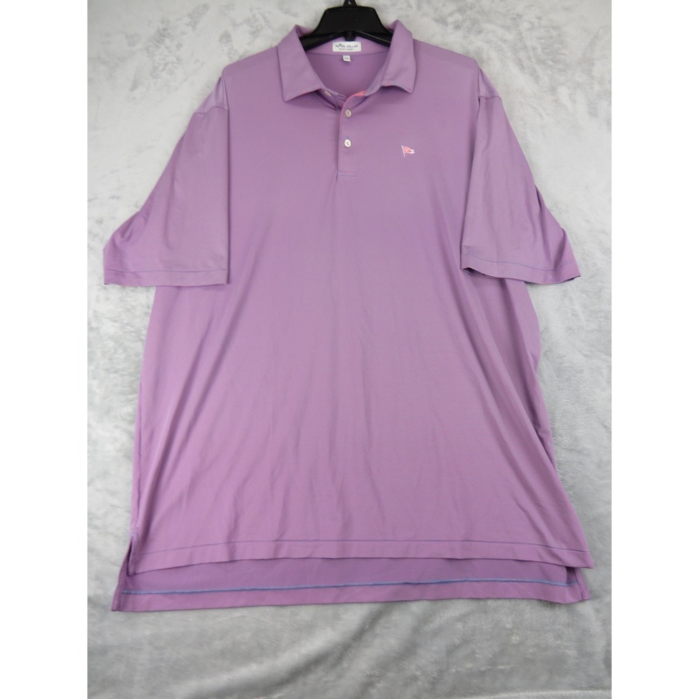 Peter Millar Summer Comfort Polo XXL Pink Blue Stripe Preppy Golf